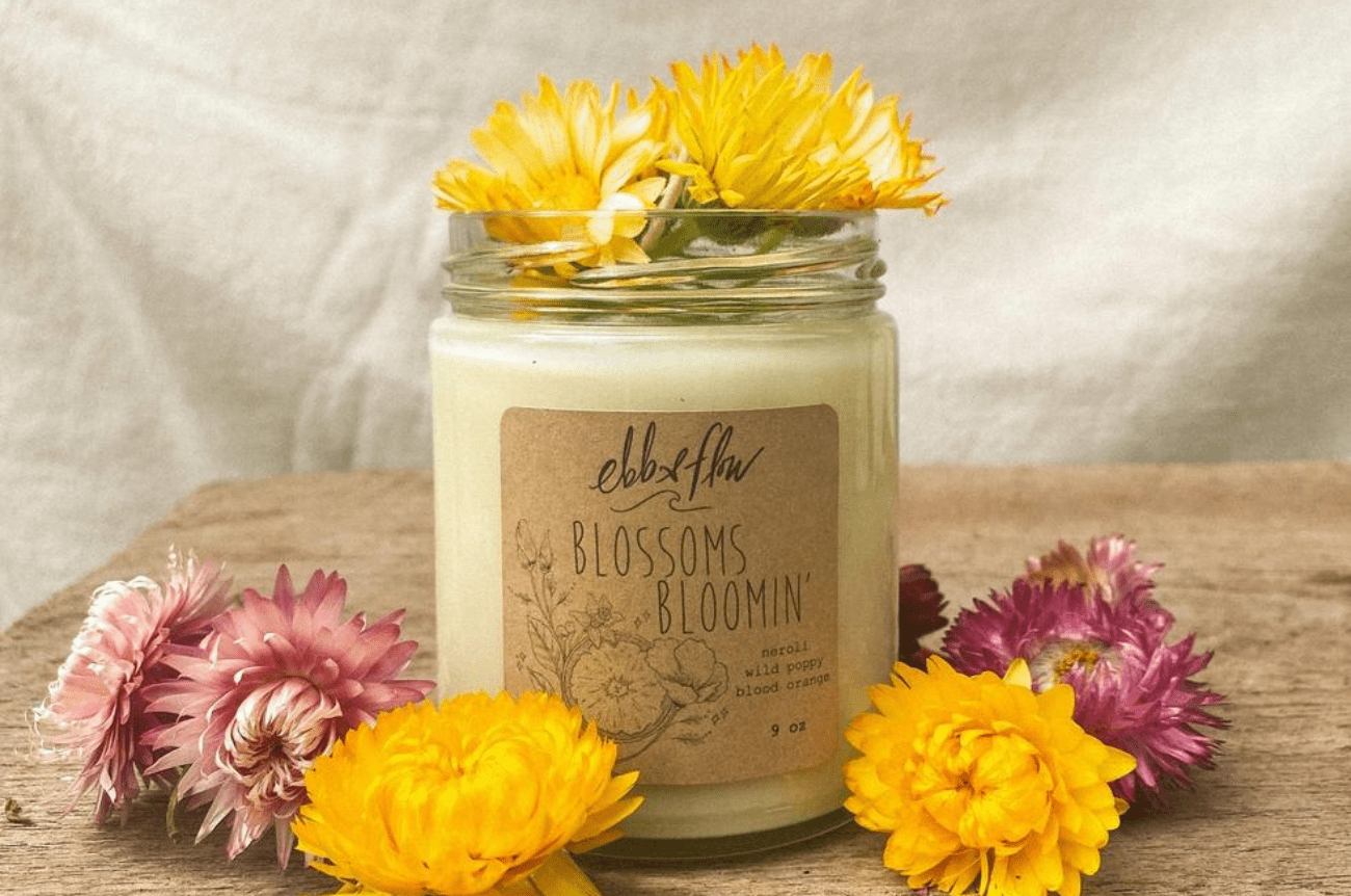 Ebb + Flow Blossoms Bloomin' Locally Farmed Soy Wax Candle