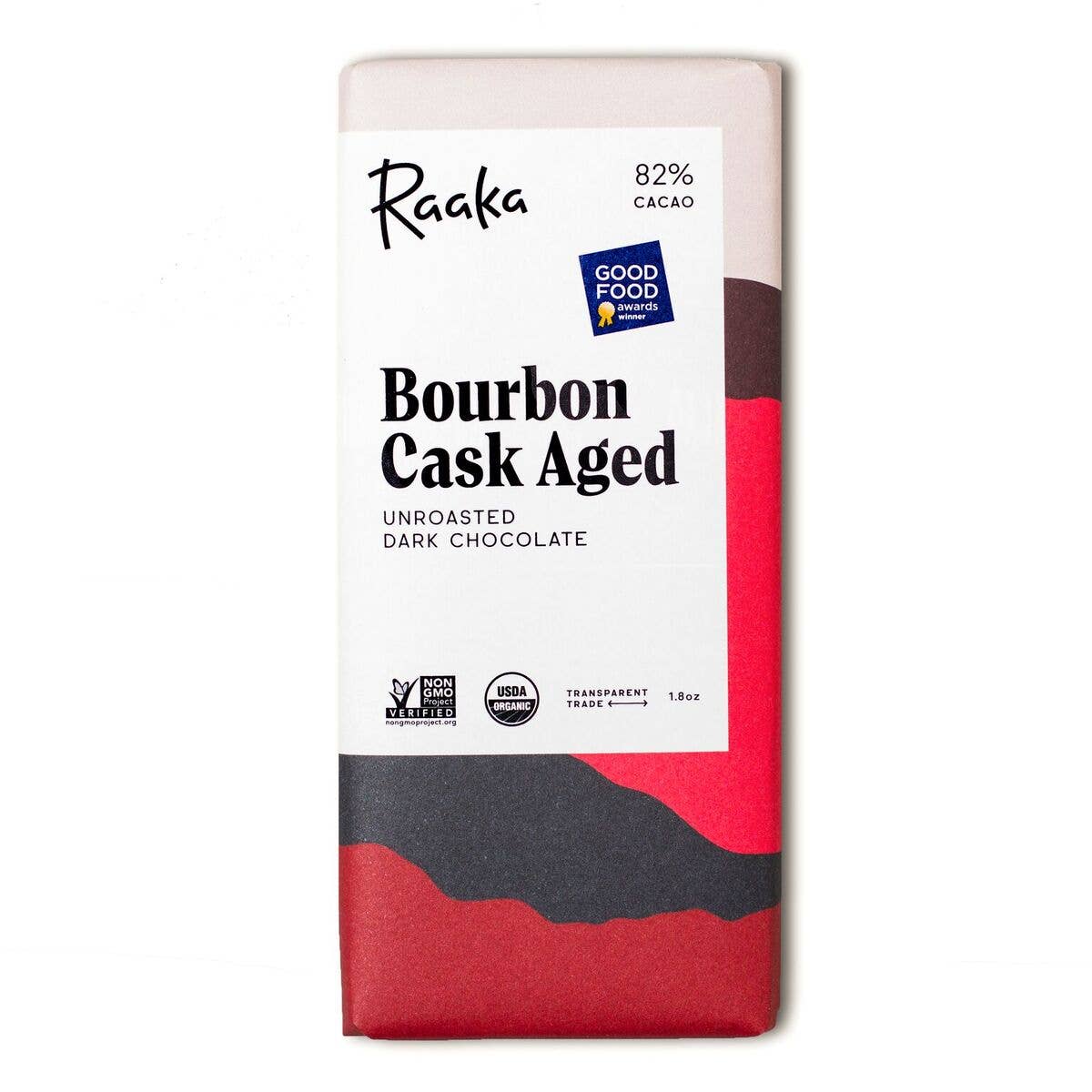 82% Bourbon Cask Aged Chocolate Bar – Organic + Vegan | Raaka Chocolate