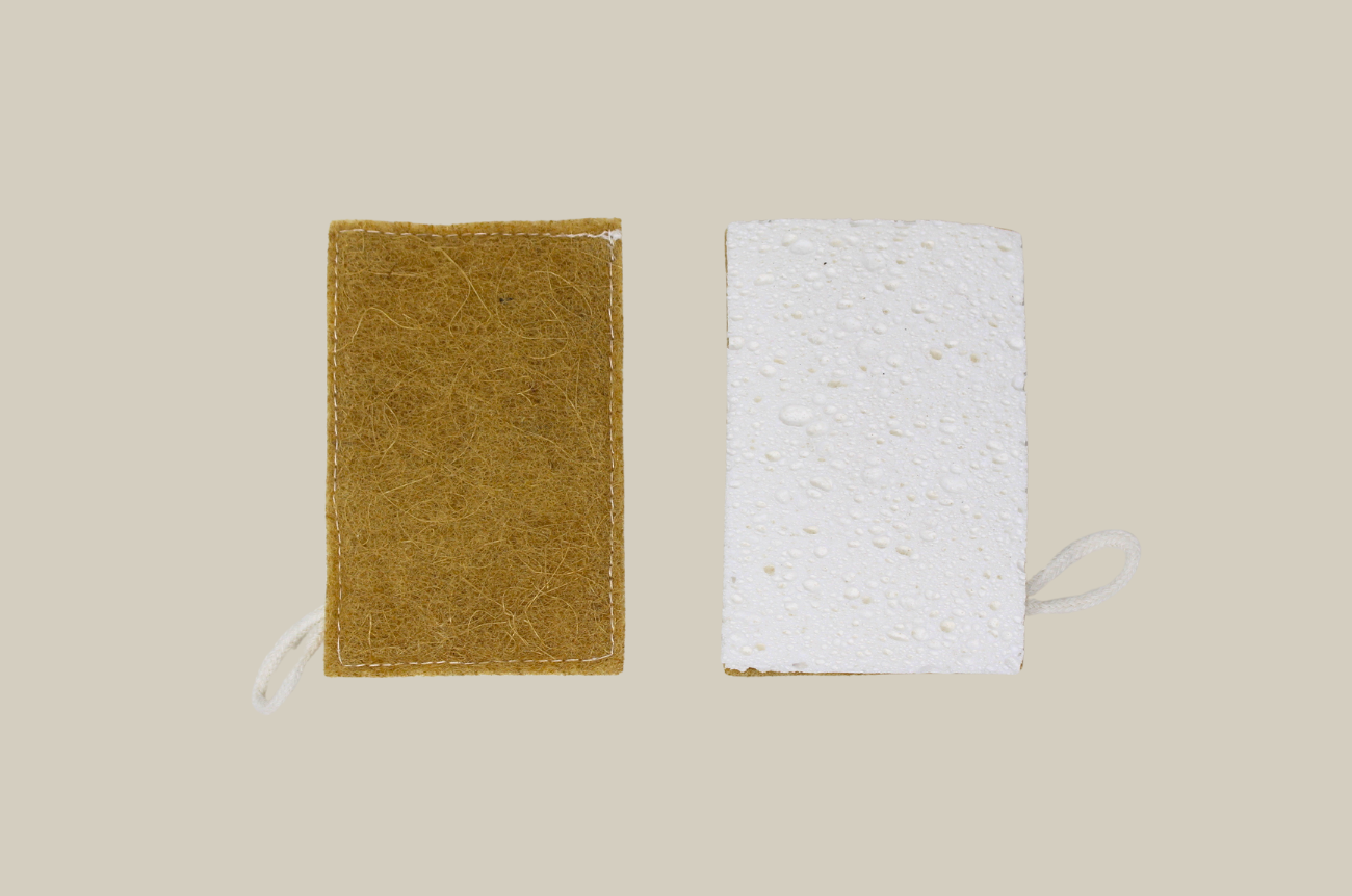 Cellulose Sponge with Sisal Scrubber – Plastic-Free Kitchen Sponge