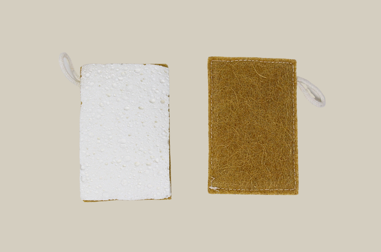 Cellulose Sponge with Sisal Scrubber – Plastic-Free Kitchen Sponge
