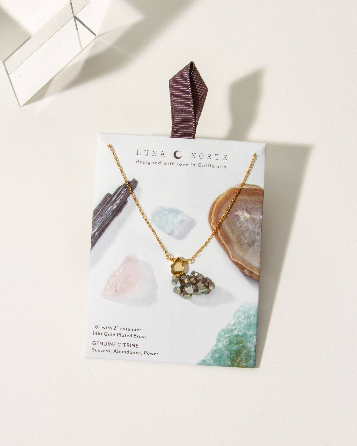 Gold Delicate Gemstone Necklace | Citrine
