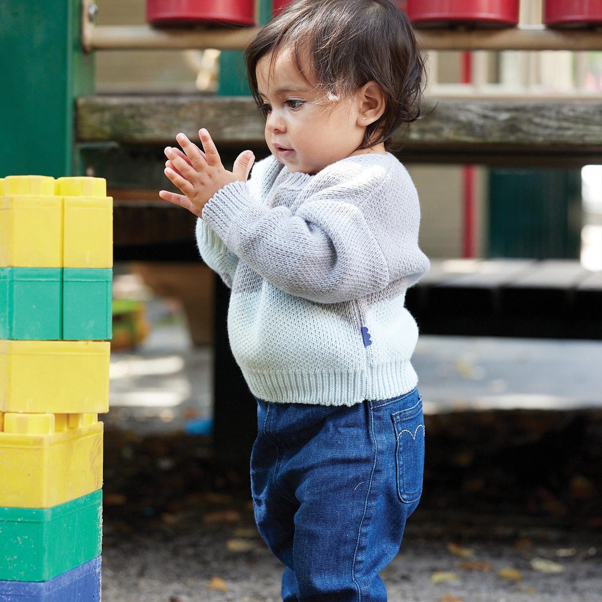 Silver Cloud Baby Sweater - Silver/mist Blue