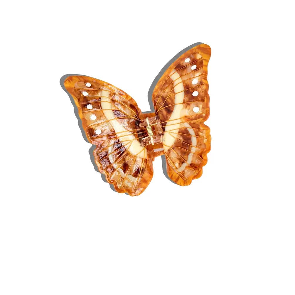 Hand-painted Morpho Butterfly Claw Hair Clip | Eco-Friendly