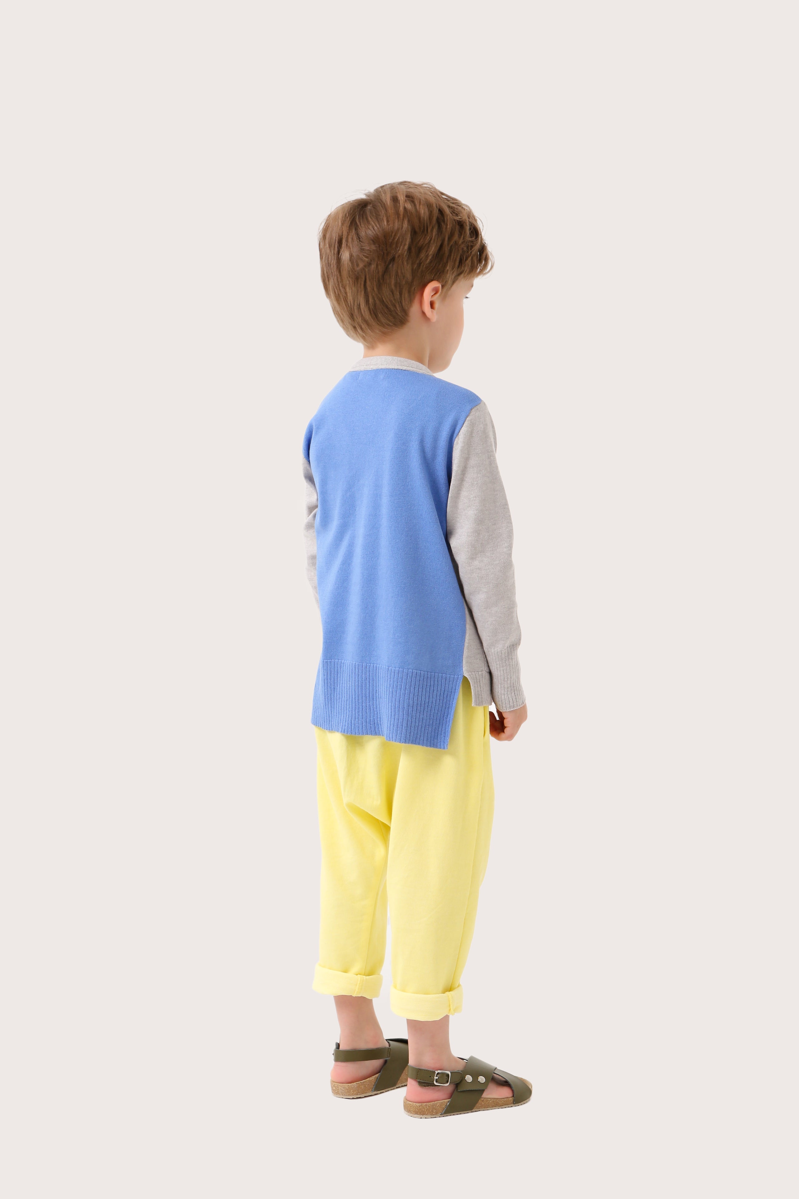 Sam Cardigan V Neck - Grey / Blue