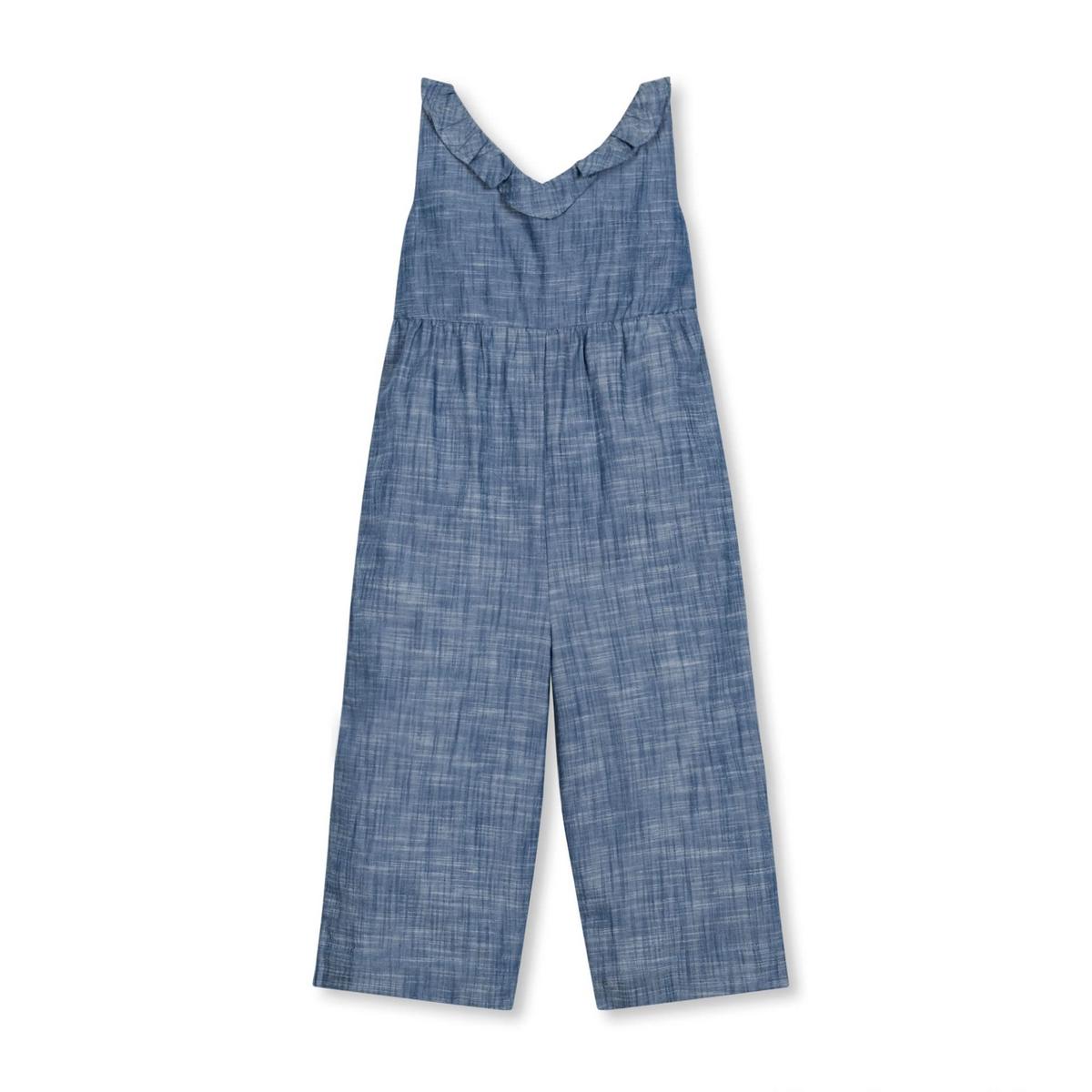 Ruffle Neck Organic Jumpsuit - Chambray
