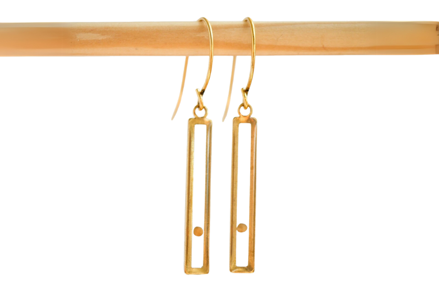 Slim Bar Mustard Seed Earring