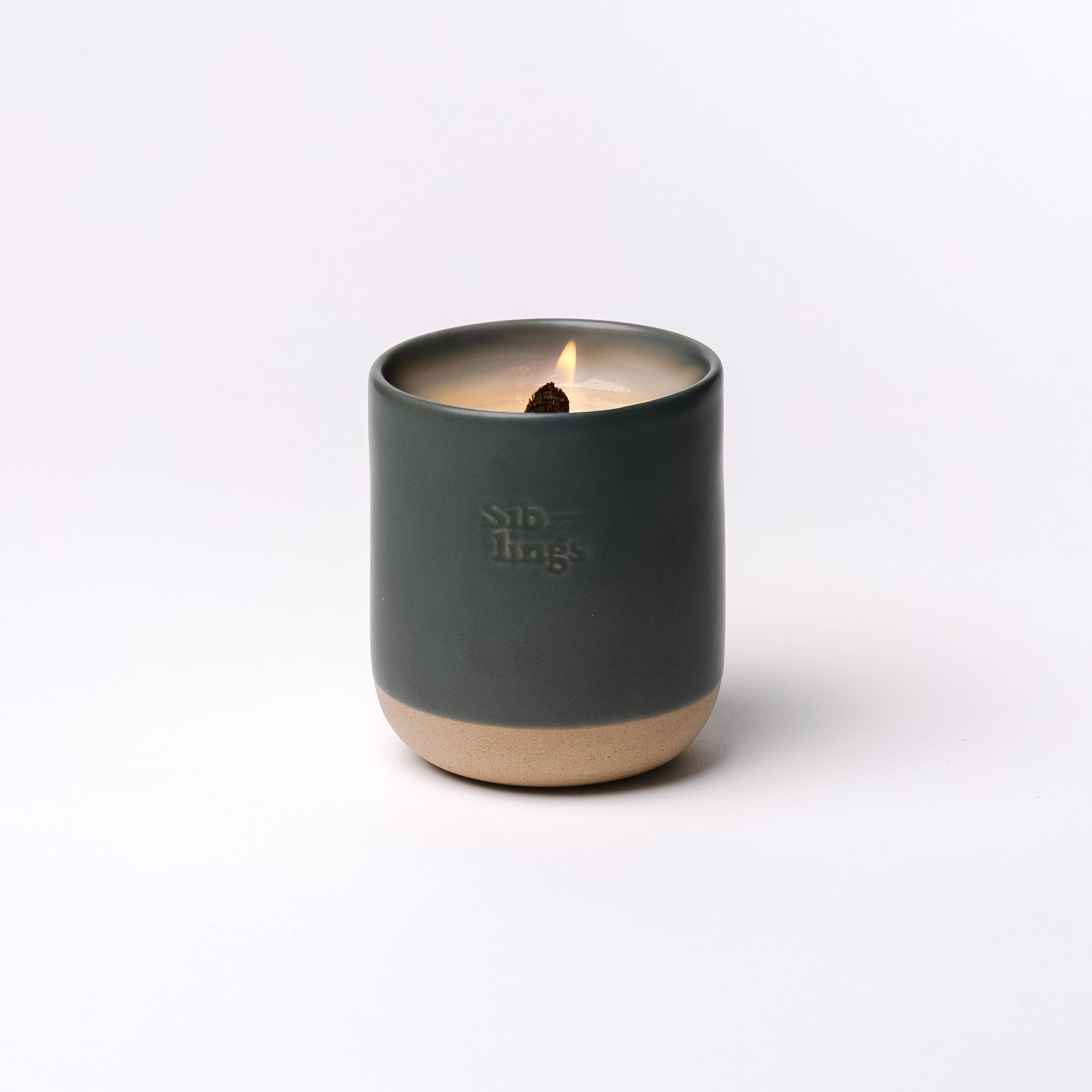 Forever Vessel in Evergreen – Refillable Ceramic Candle Holder