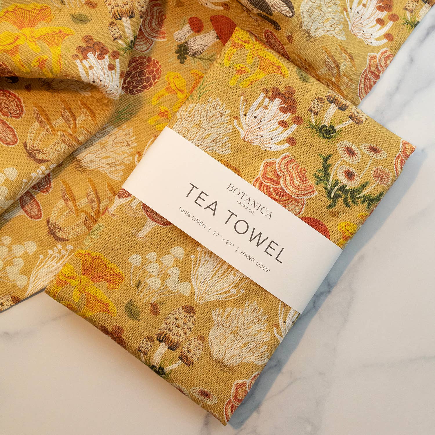 LINEN TEA TOWEL | MUSHROOMS