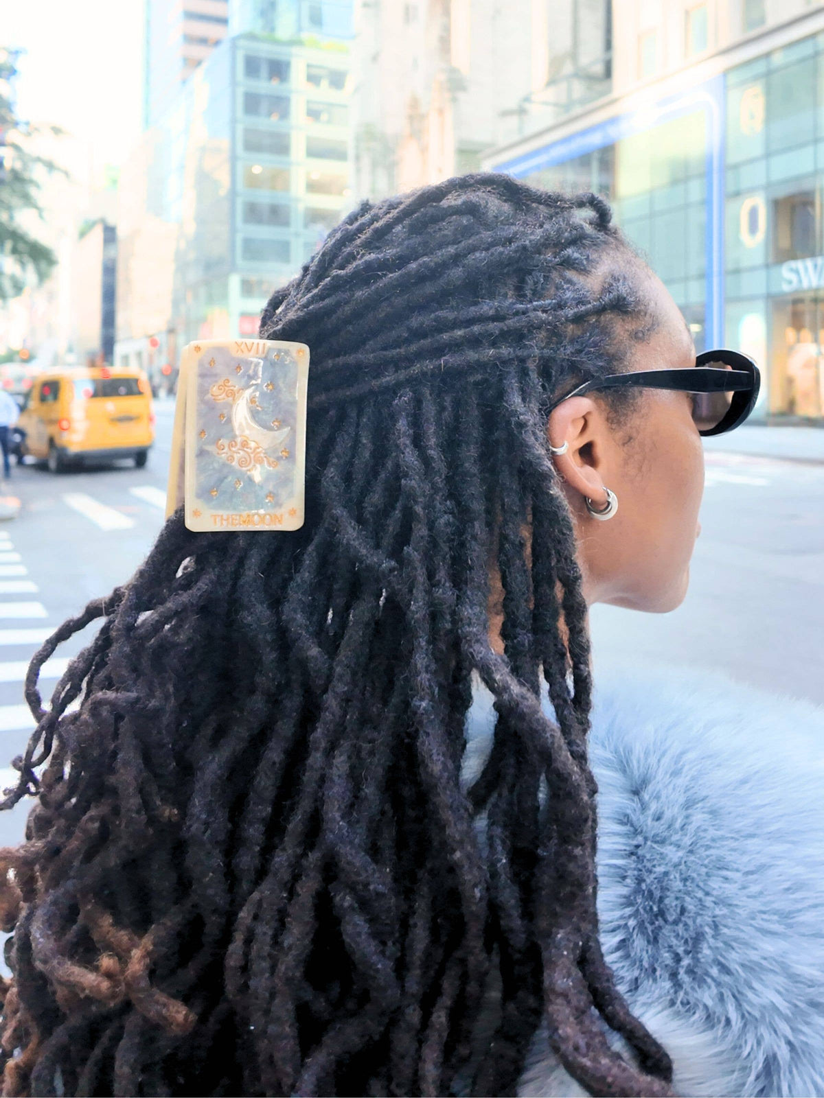 Hand-painted Moon Tarot Card Claw Hair Clip | Eco-Friendly