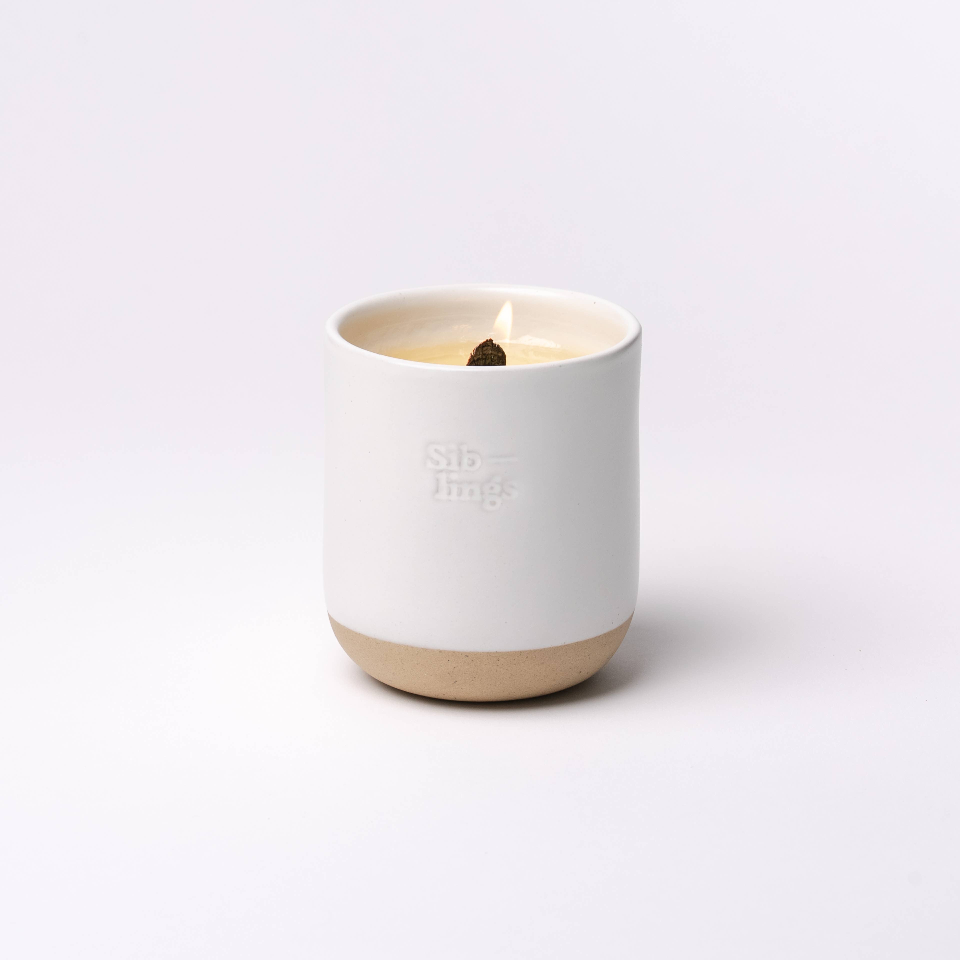 Forever Vessel in Cloud – Refillable Ceramic Candle Holder