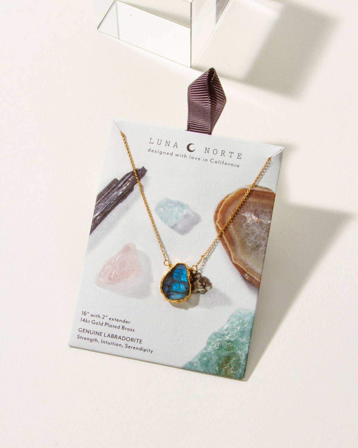 Earth, Wind and Fire Stone Necklace | Gold + Labradorite