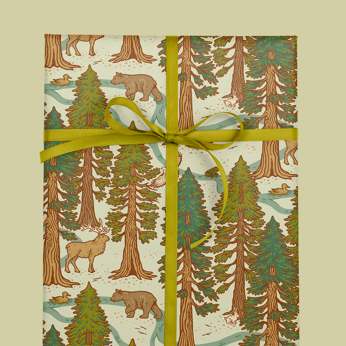 Recyclable Gift Wrap – Redwoods Set of 3 Double-Sided Sheets