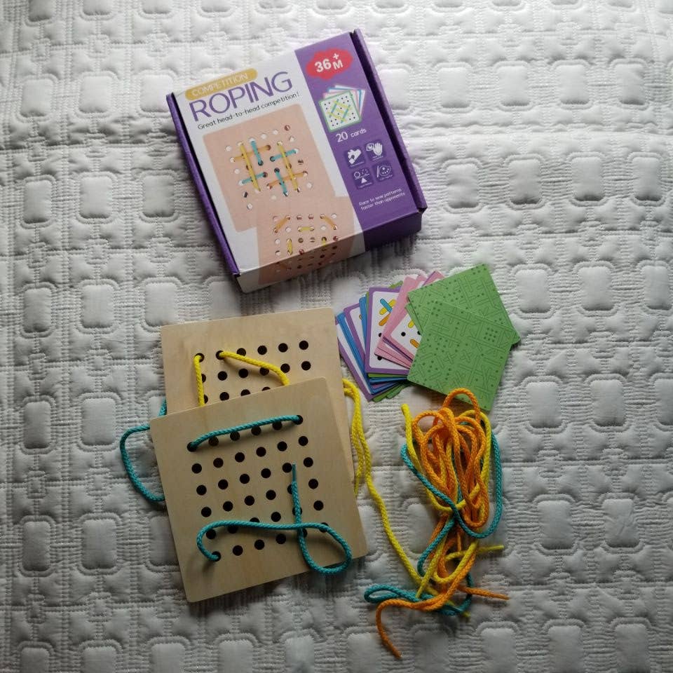 Wooden Weaving Roping Board | Montessori Lacing Toy