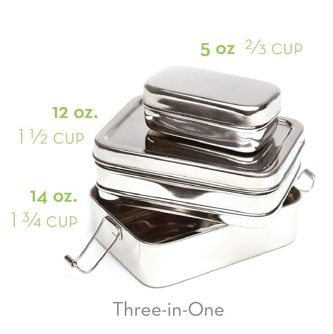 Three-in-One Bento Box – Modular Stainless Steel Lunchbox | ECOlunchbox