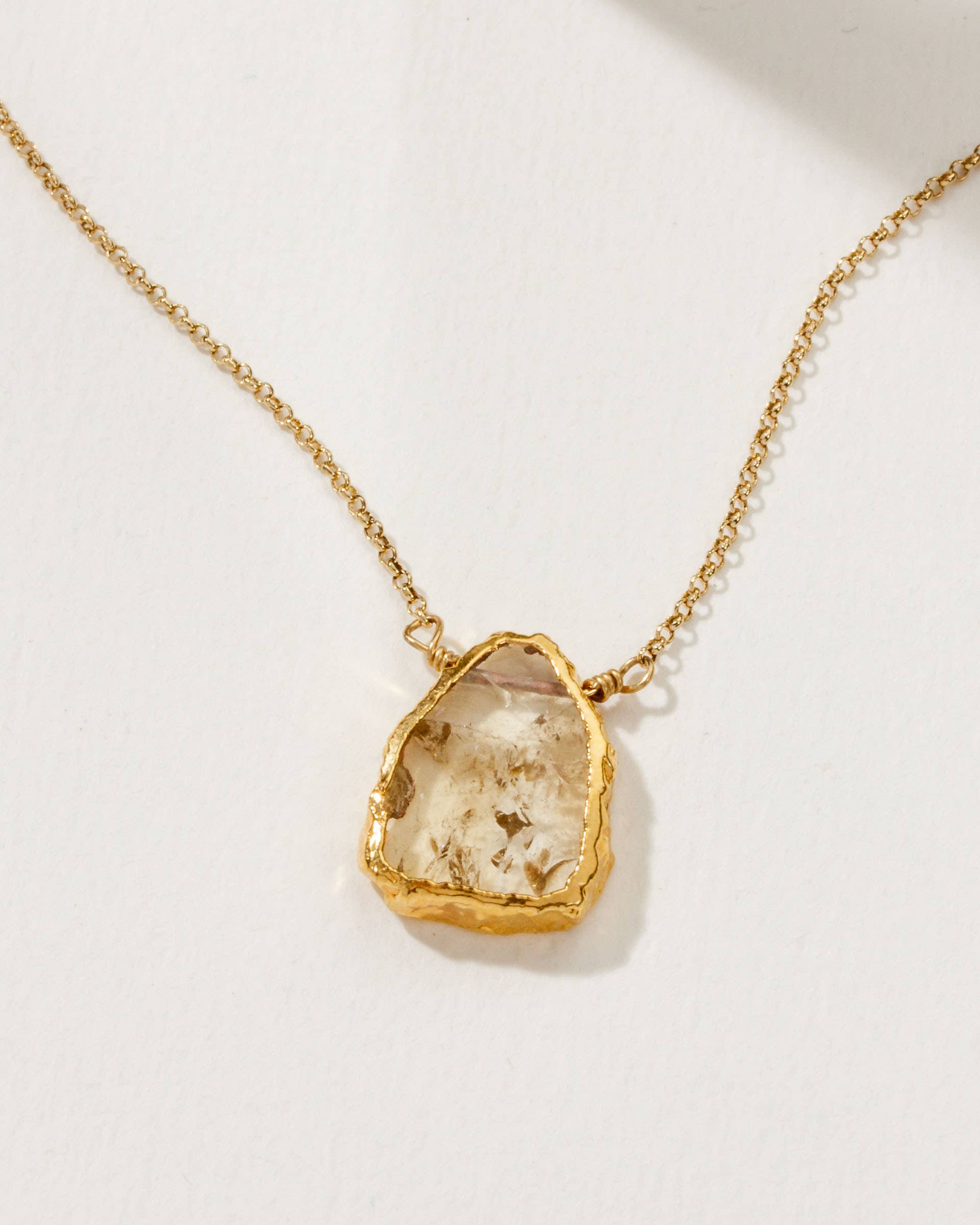 Earth, Wind and Fire Stone Necklace | Gold + Citrine