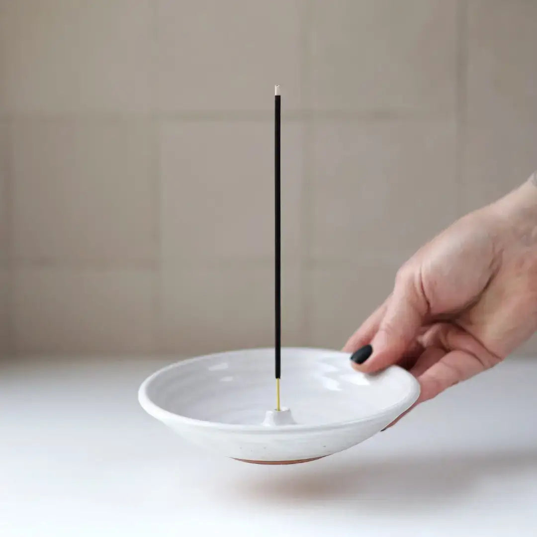 Ceramic Incense Burner- Black, Sage or White Glaze