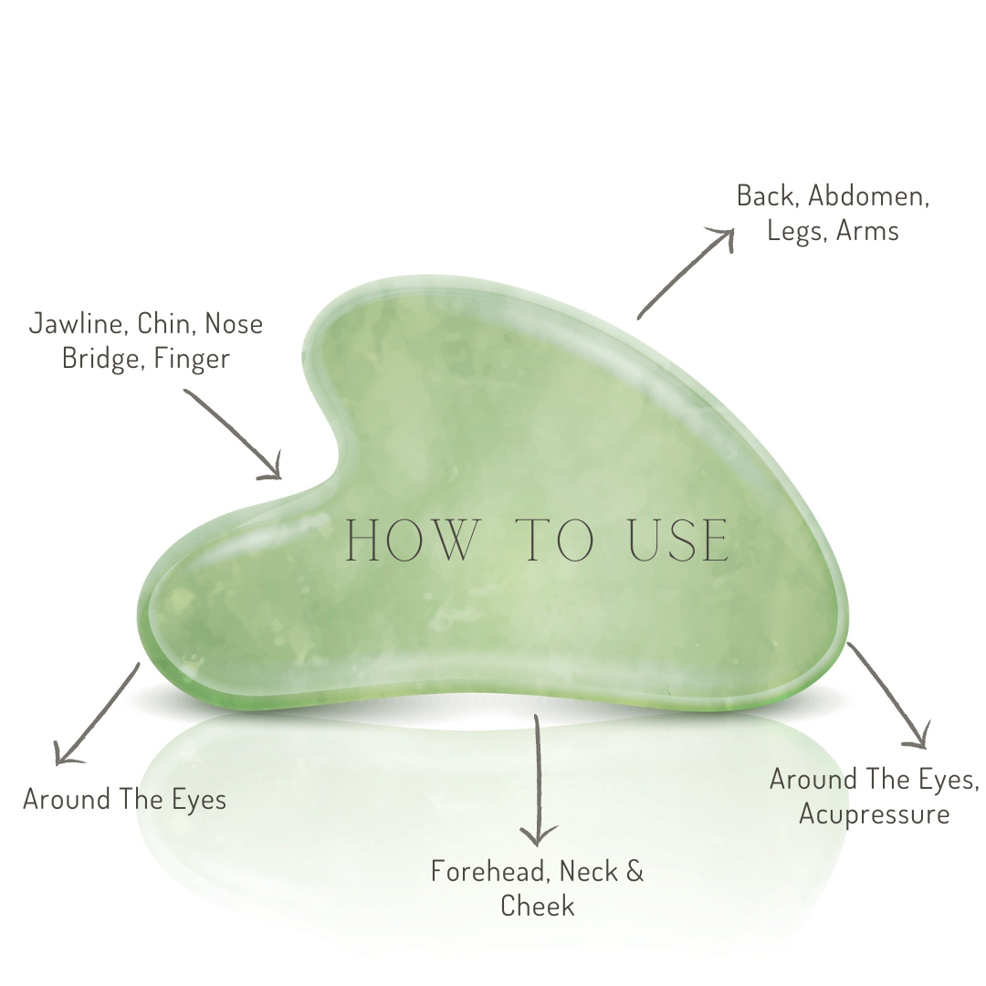 Gua Sha Stone Facial Massage Tool- Jade