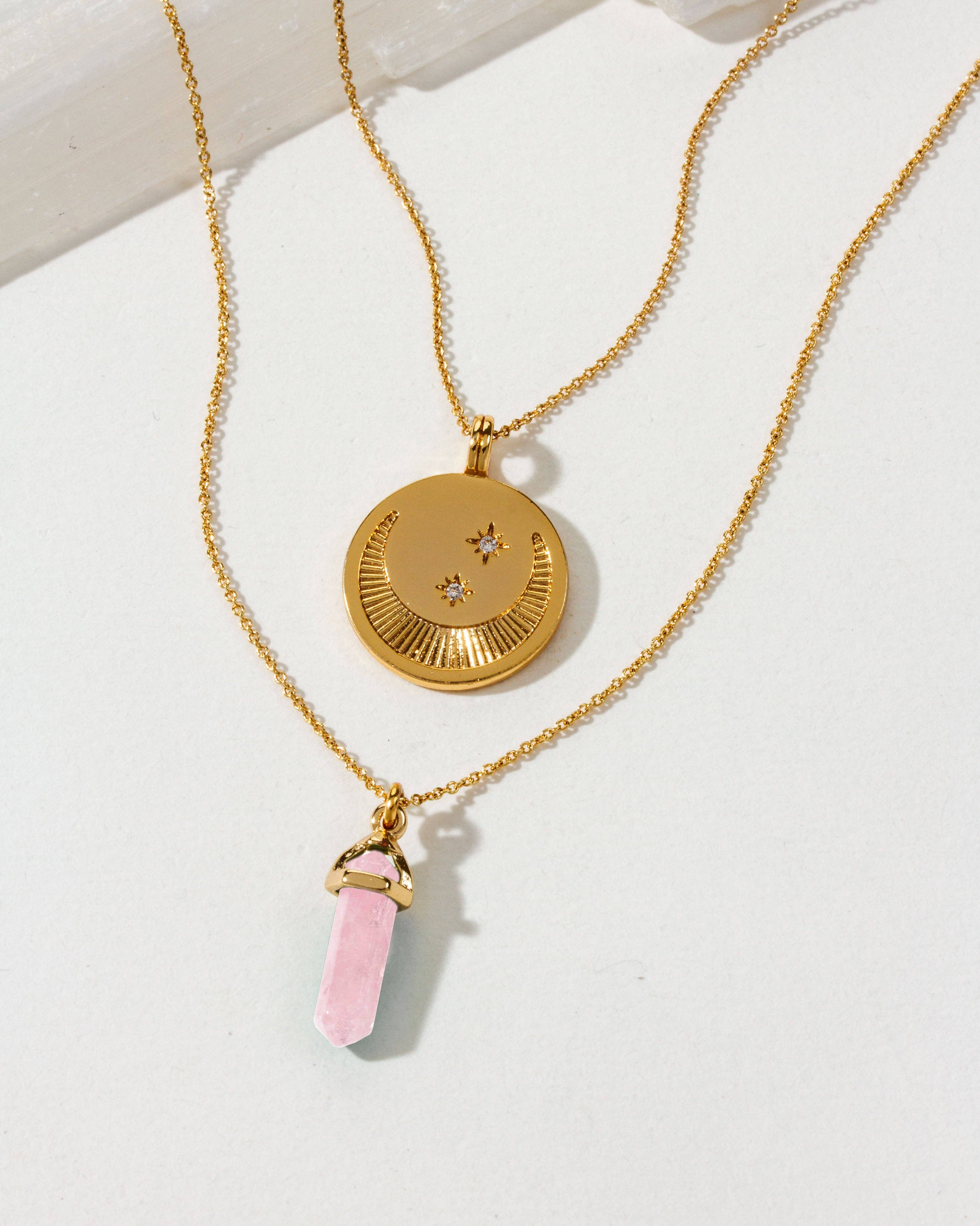 Meet Me at Moonlight Necklace Set | Rose Quartz