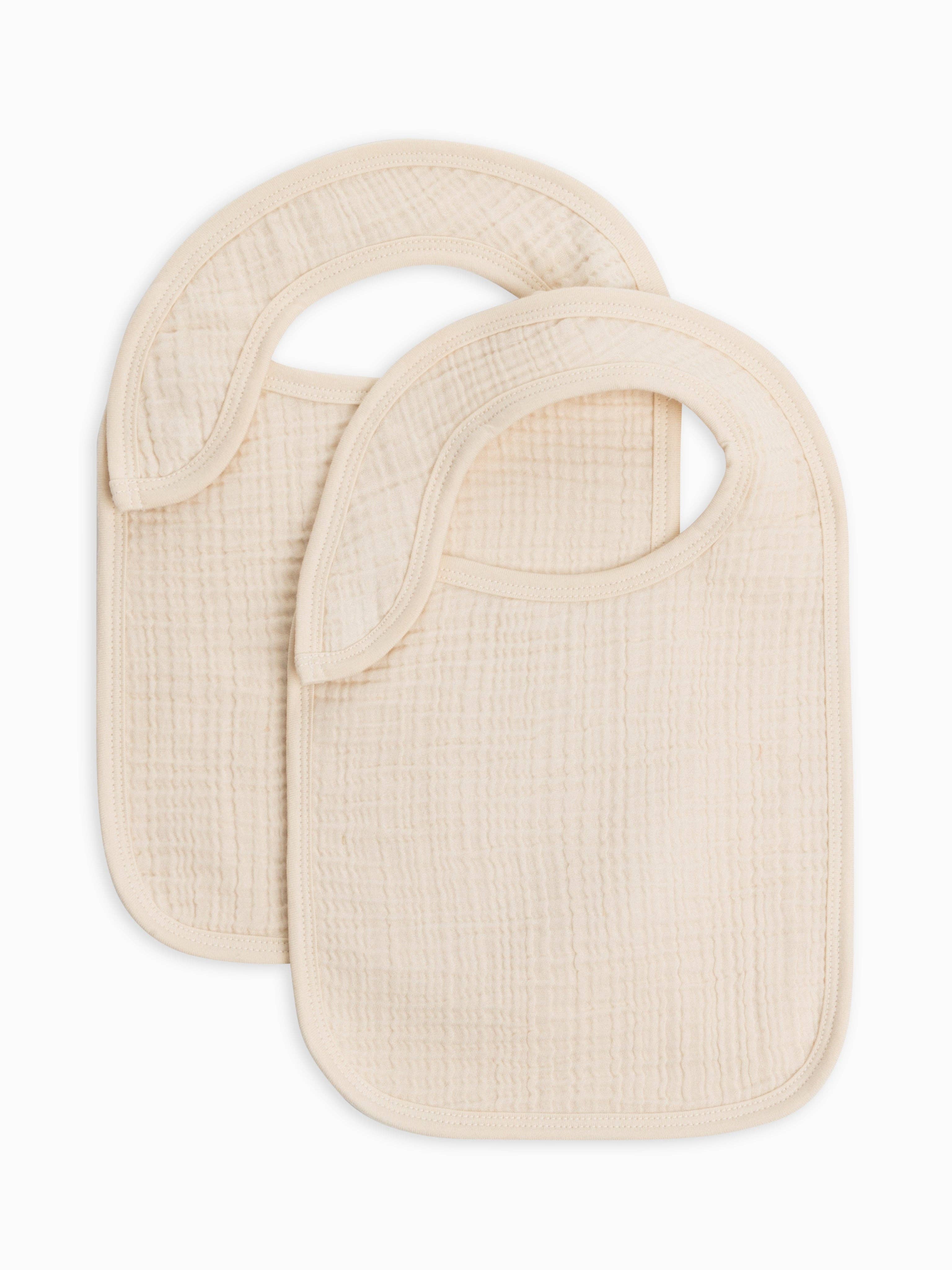 2-Pack Organic Cotton Muslin Bibs | Colored Organics