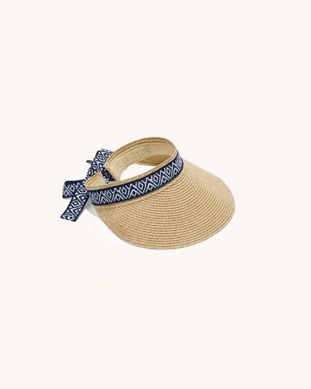 Straw Visor with Ribbon
