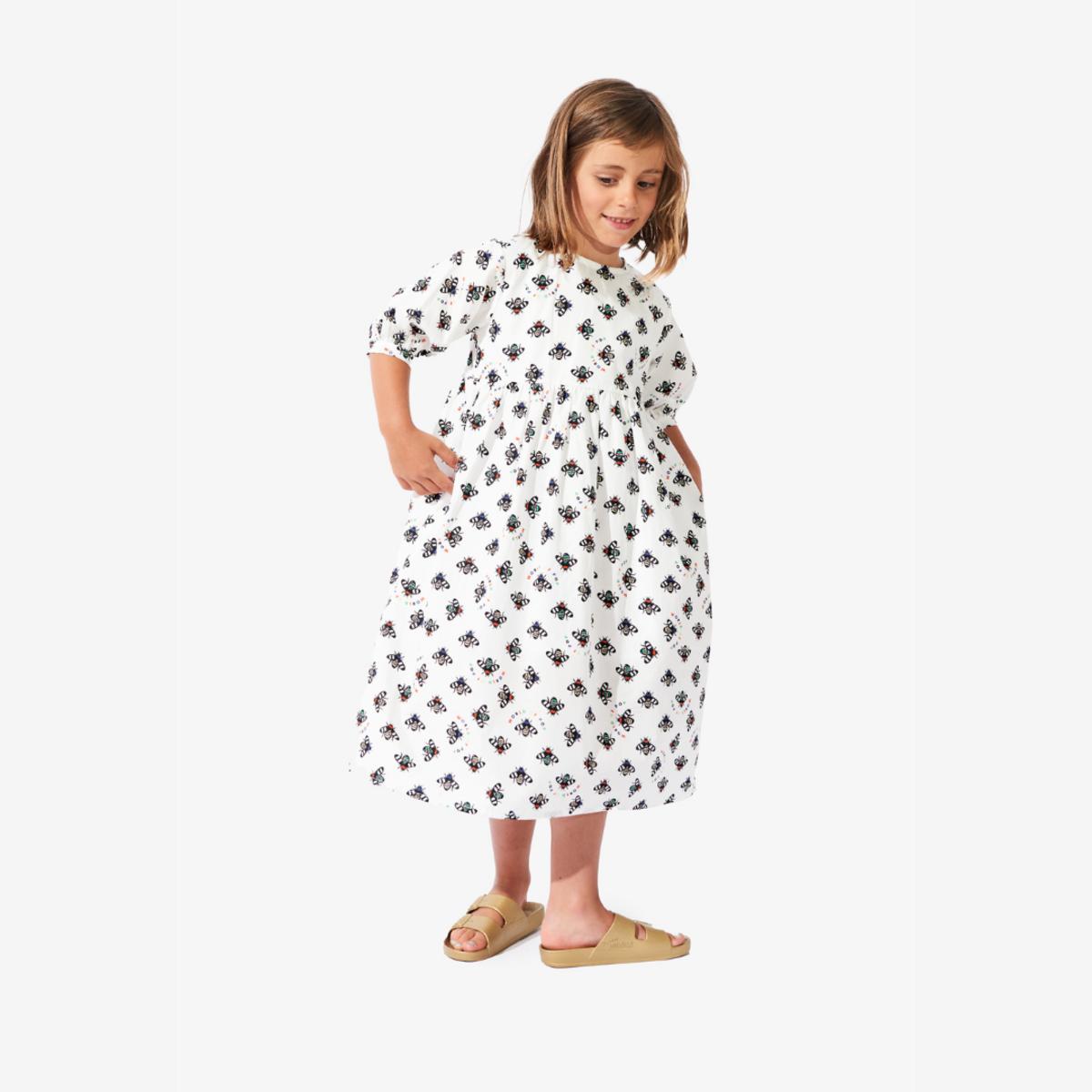 Printed dress "bee lovers" in popline