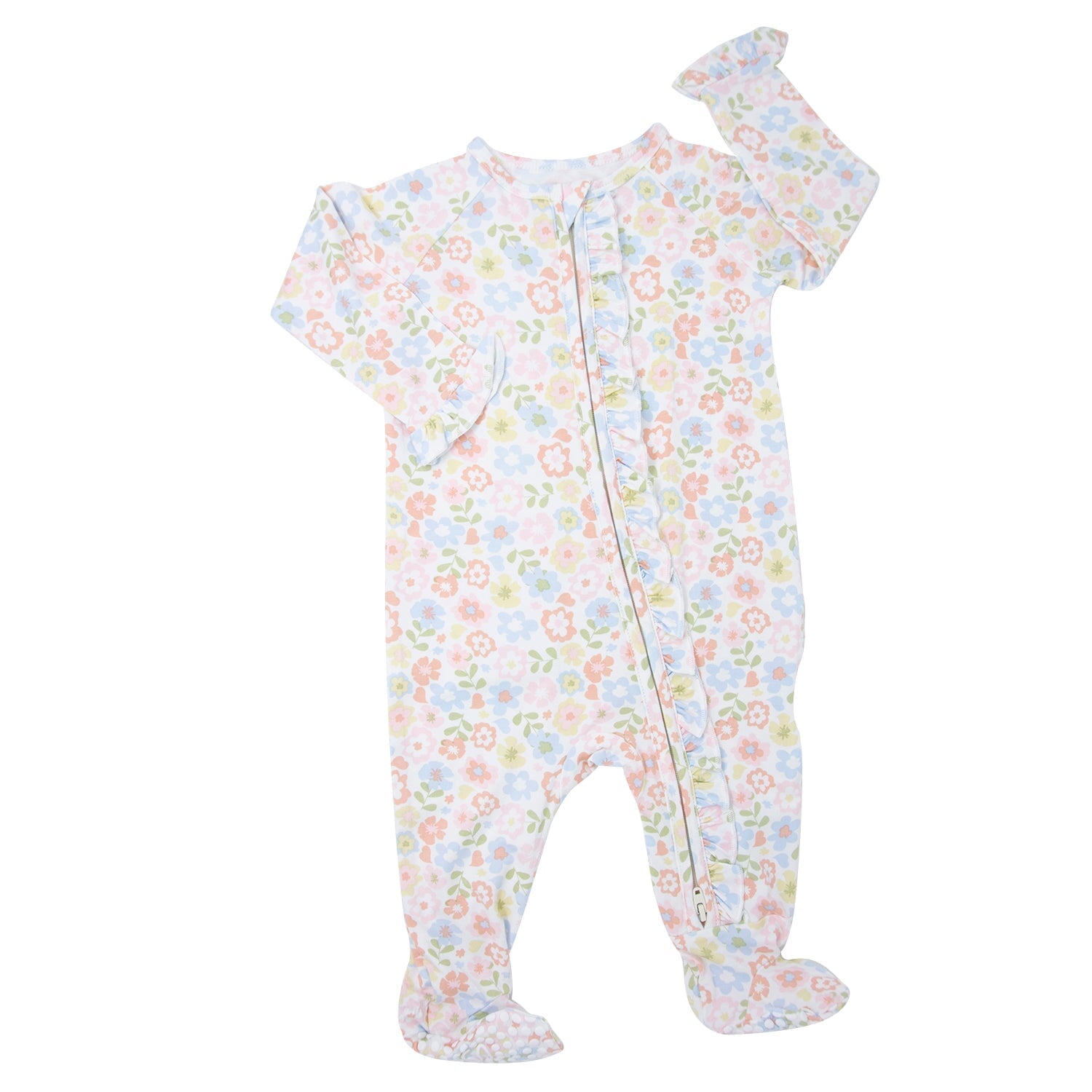 Ruffle Footie - Pretty Pansy