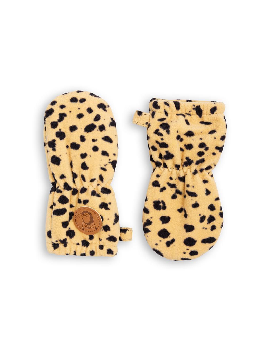 Fleece Spot Baby Mittens - Beige