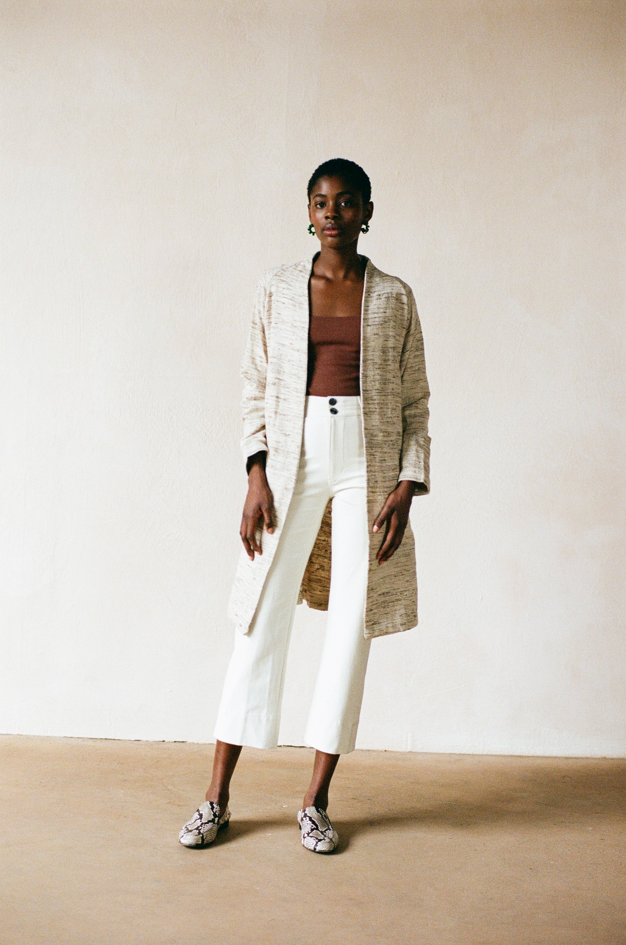 Silk Verde Coat - Bone