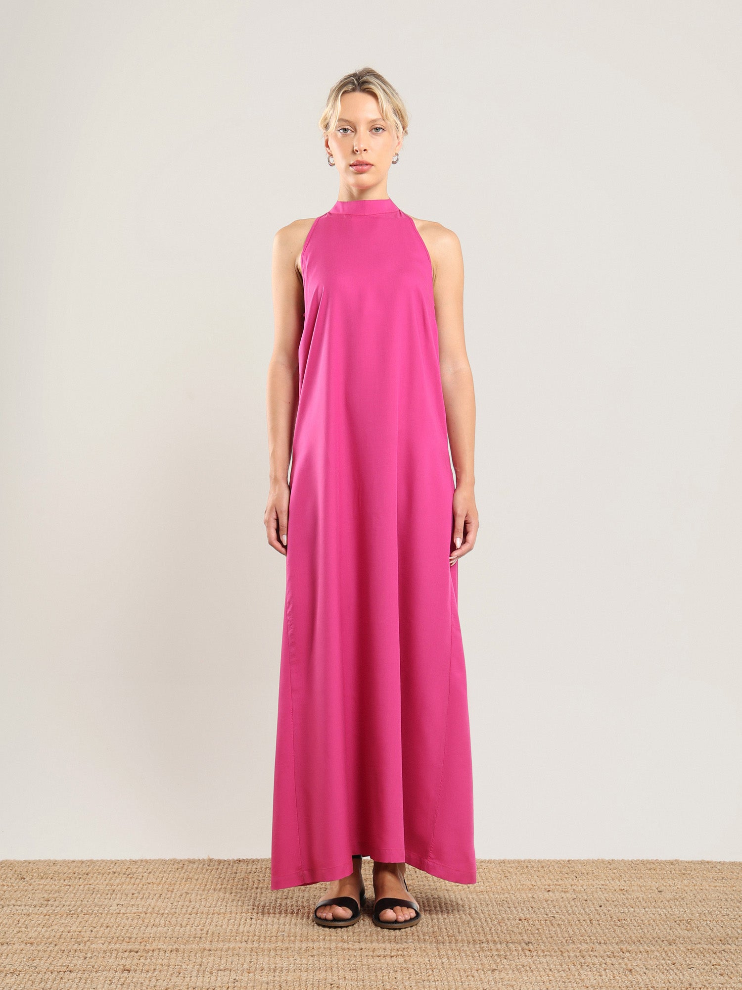 Tencel Halter Dress - Bougainvillea