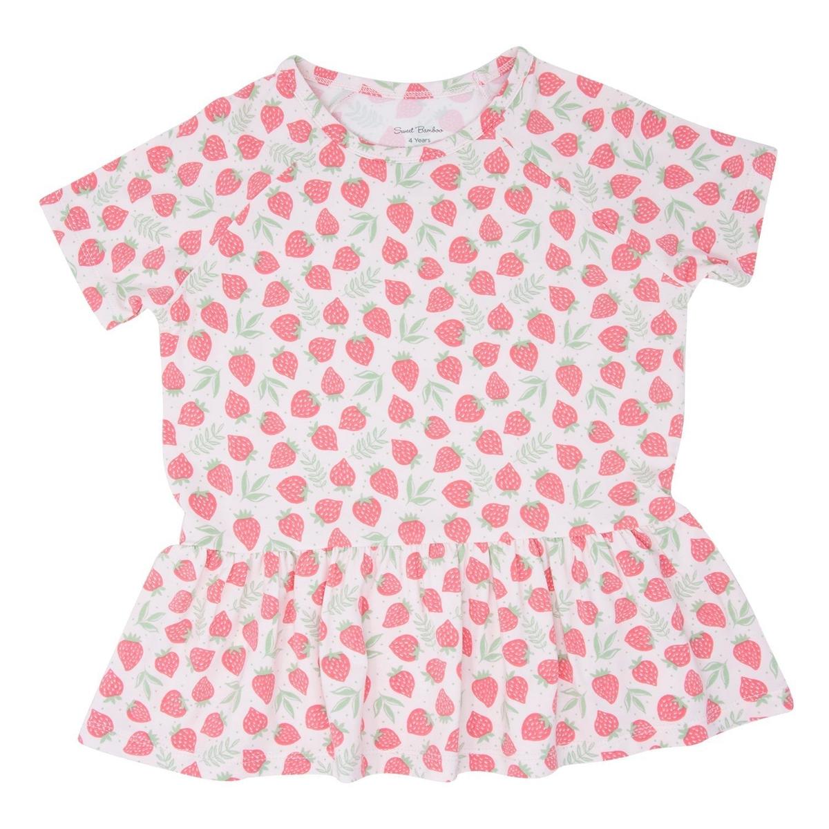 Ruffle Bottom Tee - Strawberry Basil