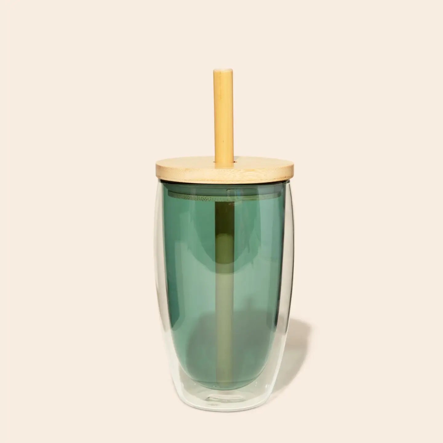 Reusable Glass Tumbler Cup + Bamboo Straw