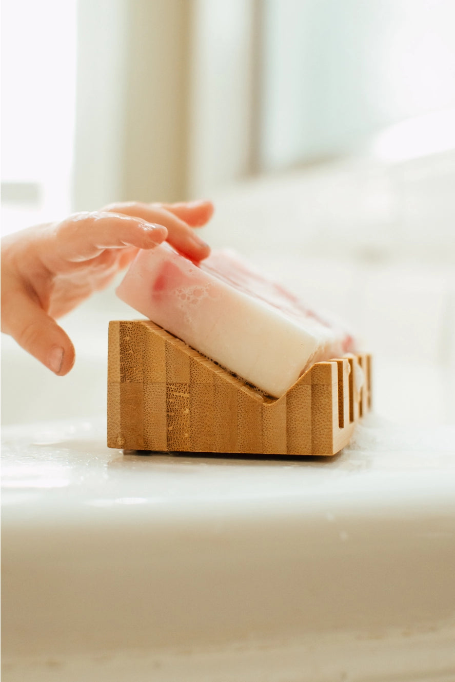 Slanted Wooden Soap Dish