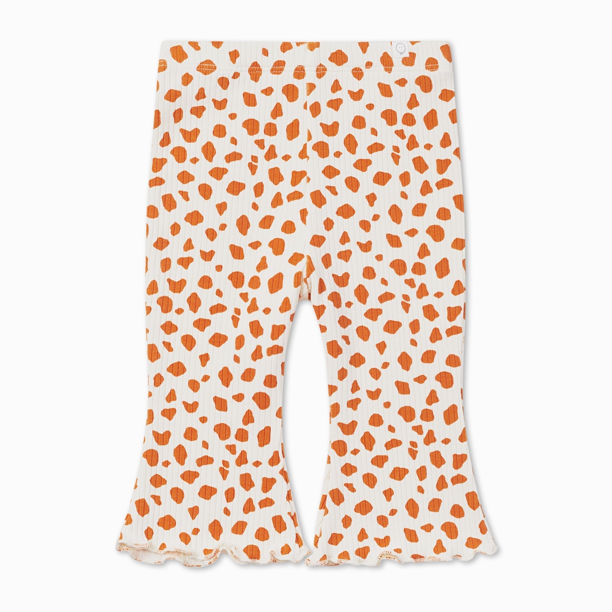 Ribbed Giraffe Spot Flare Leggings - Giraffe Spot Print