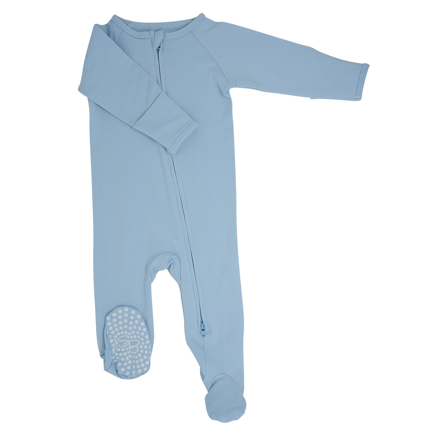 Zipper Footie - Baby Blue