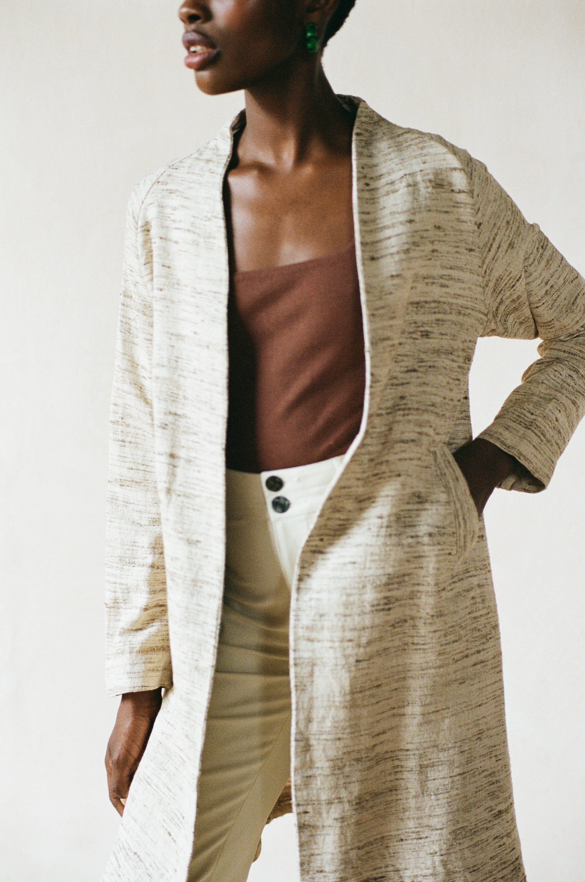 Silk Verde Coat - Bone