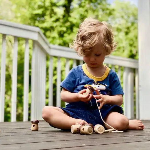 Wooden Mushrooms Lacing Toy