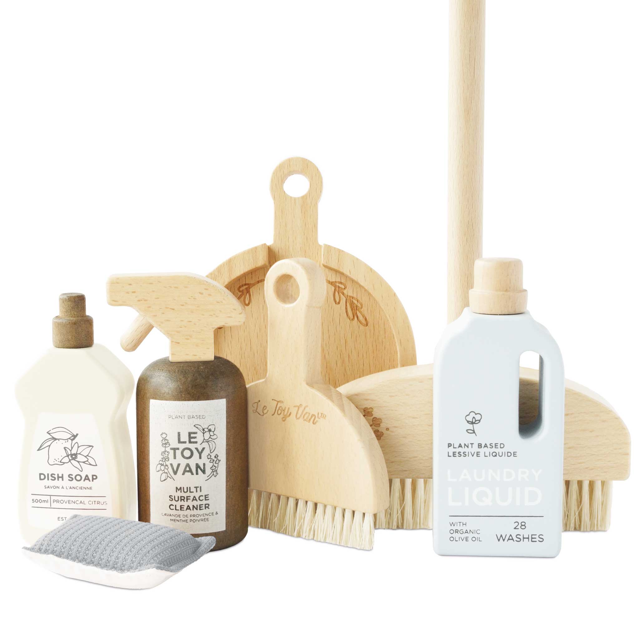 Wooden Eco-Friendly Cleaning Set | 7-Piece Pretend Play Kit