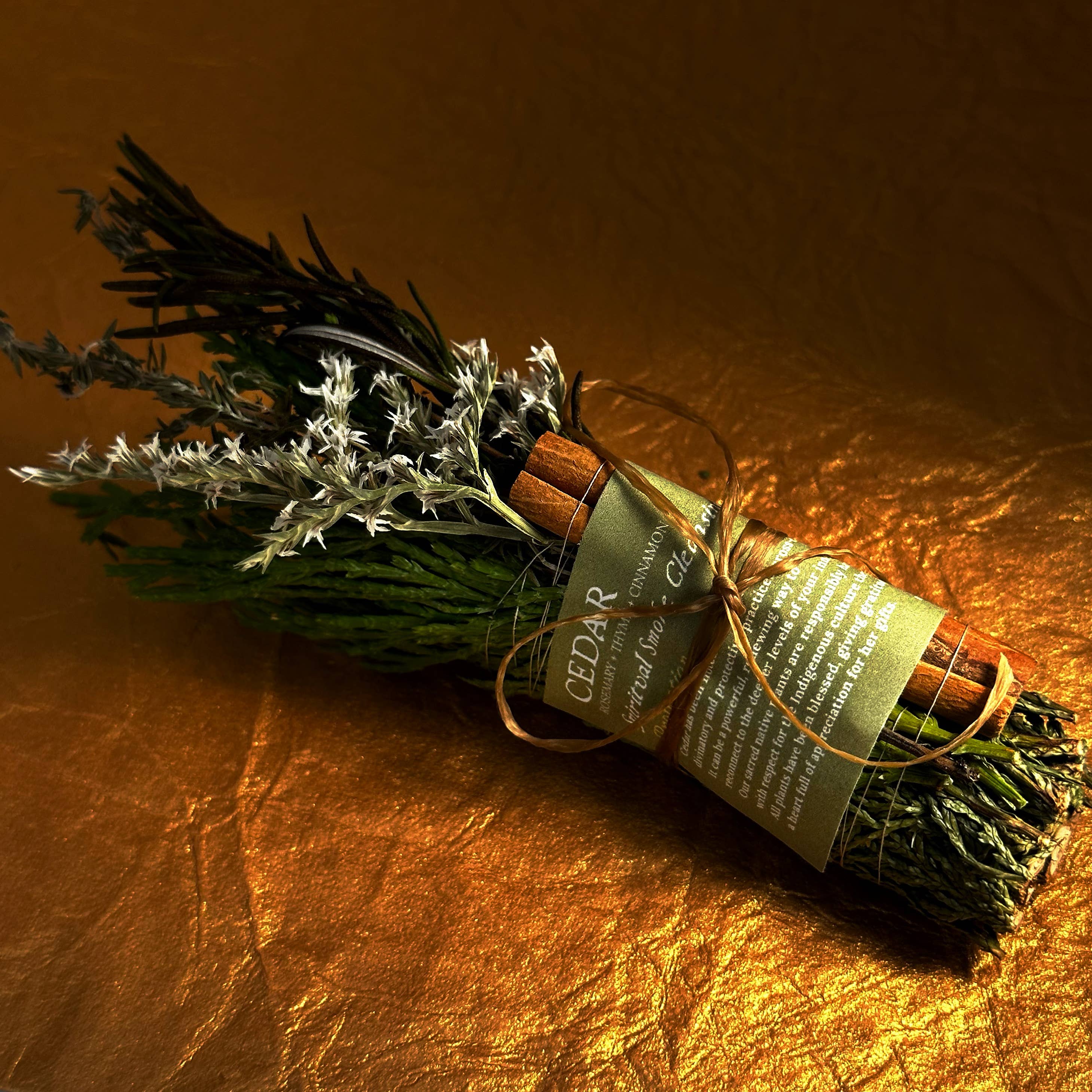 Cedar Smoke Cleansing Stick | Rosemary + Thyme + Cinnamon