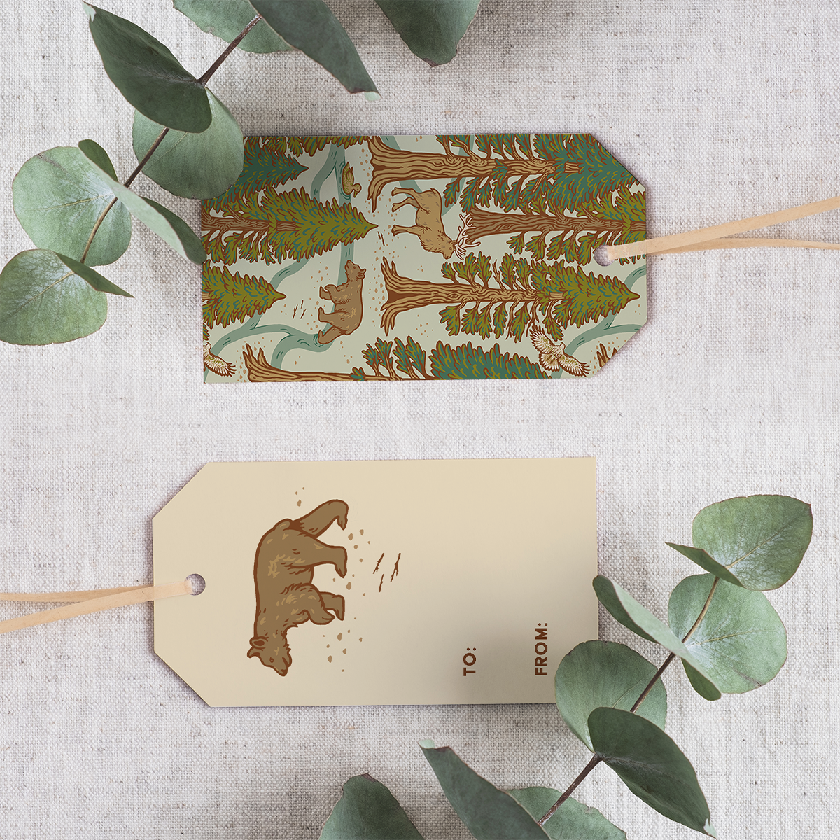 Recyclable Gift Tags – Set of 8 Double-Sided Tags Redwoods