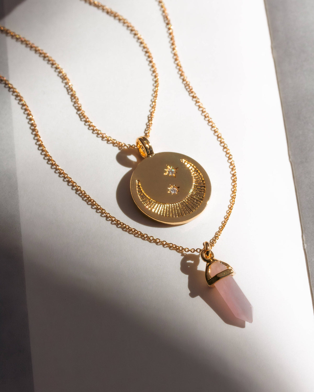 Meet Me at Moonlight Necklace Set | Rose Quartz
