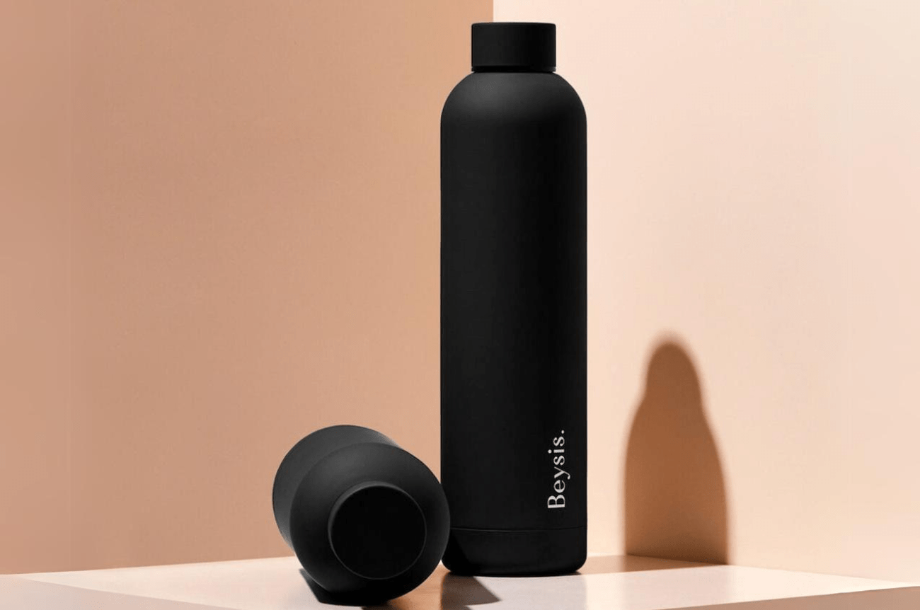Beysis Black Stainless Steel Water Bottle 34 oz.