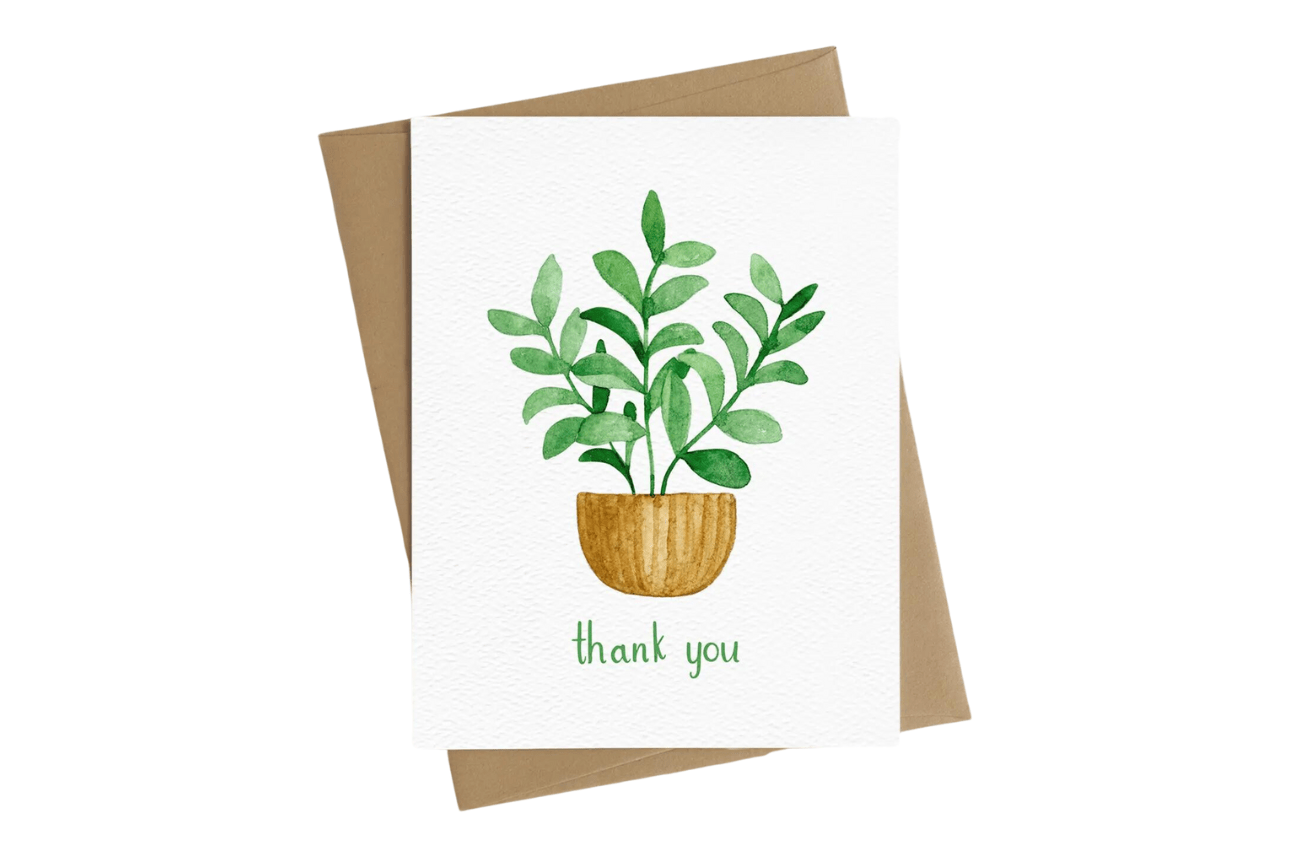 Blue Thistle Plant Thank You Eco Friendly Greeting Cards