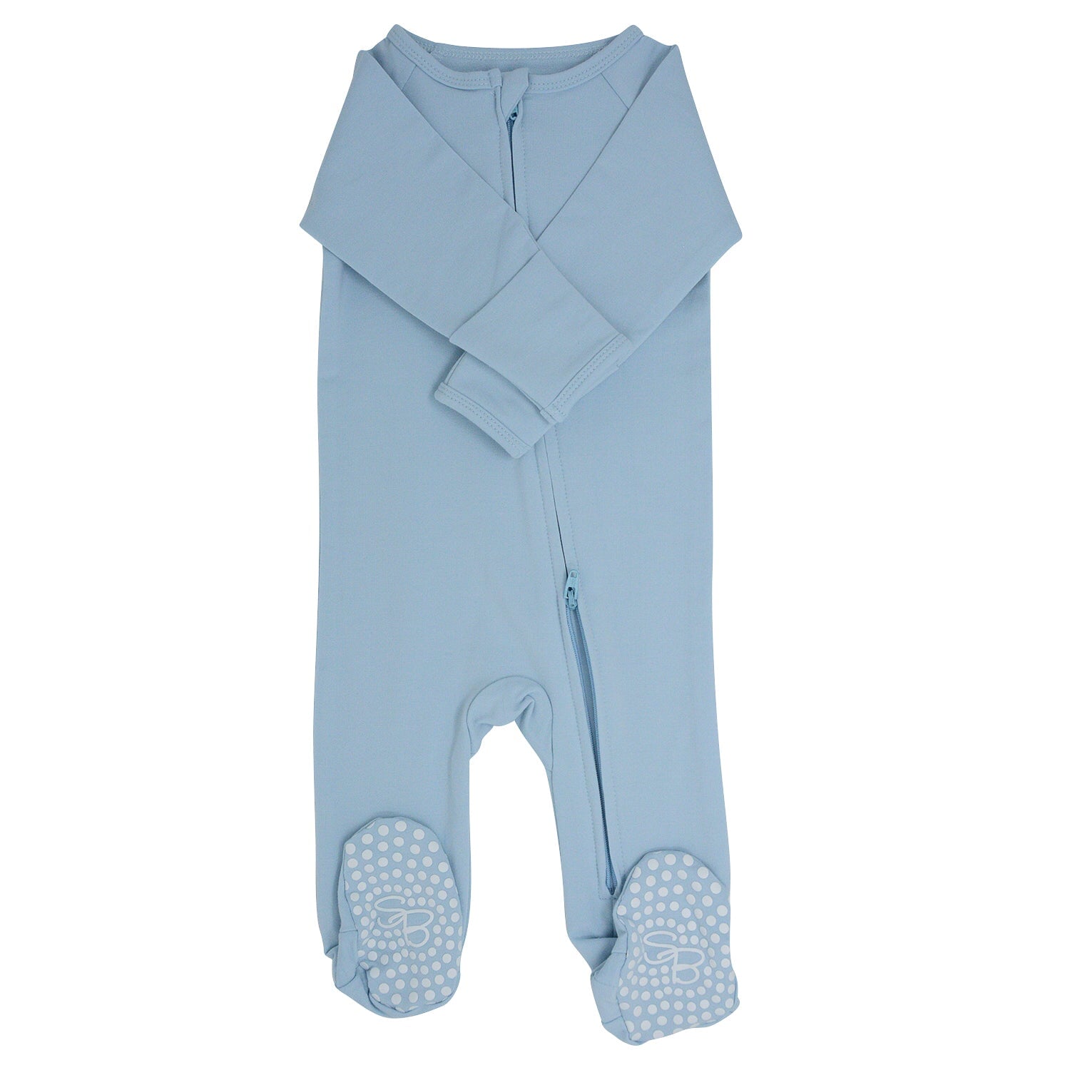 Zipper Footie - Baby Blue