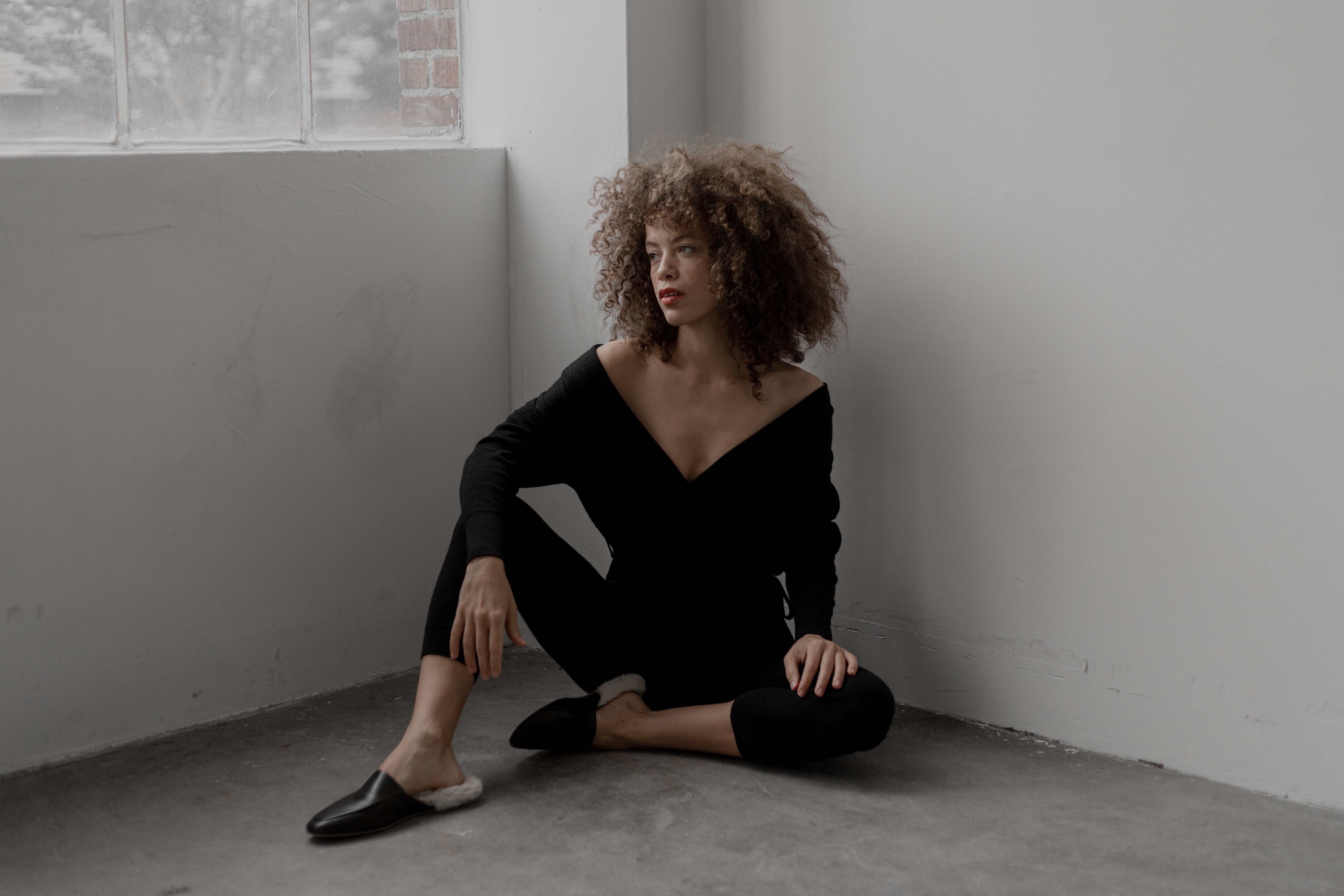 Wrap Neck Jumpsuit - Black