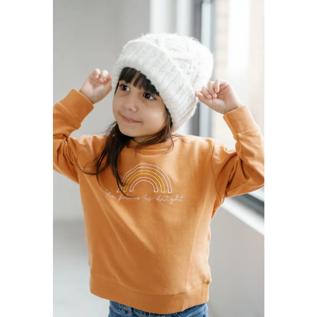 The Future is Bright Embroidered Kids Pullover