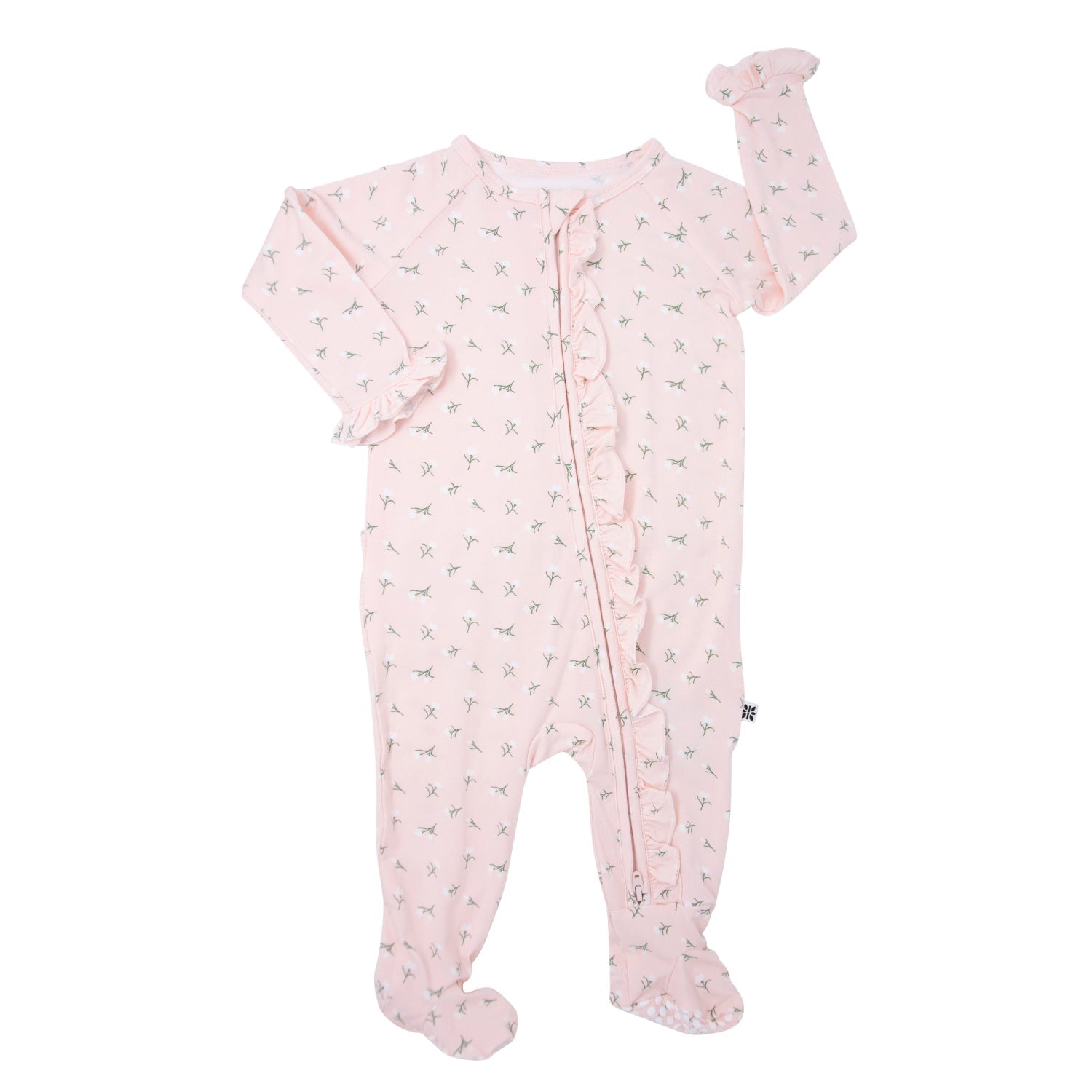 Ruffle Footie - Baby's Breath