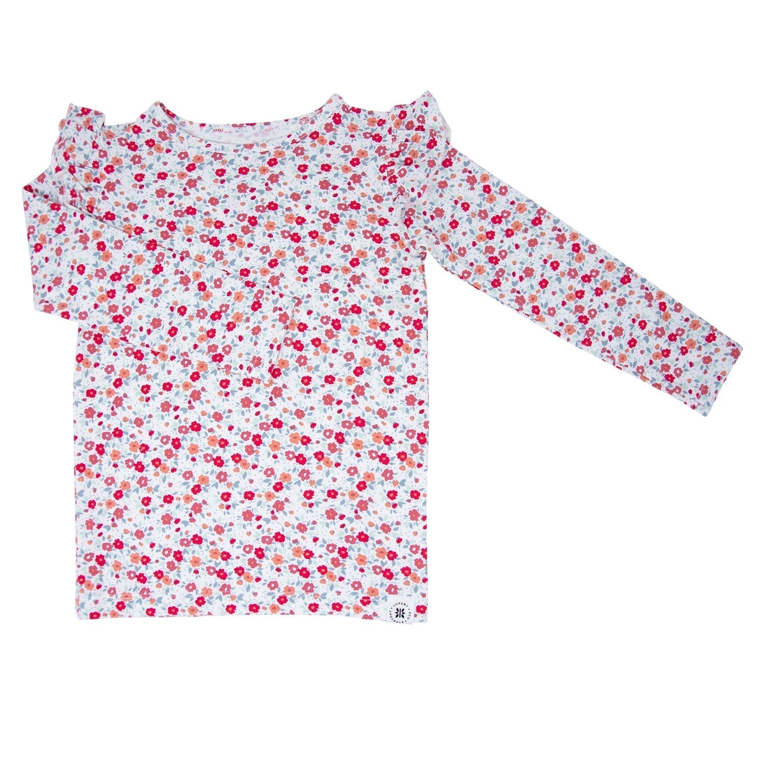 Ruffle Top - Crimson Floral