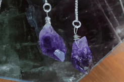 Ebb + Flow Amethyst Crystal Threader Earrings