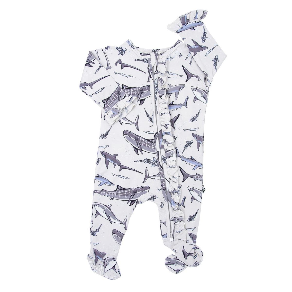 Ruffle Footie - Sharks