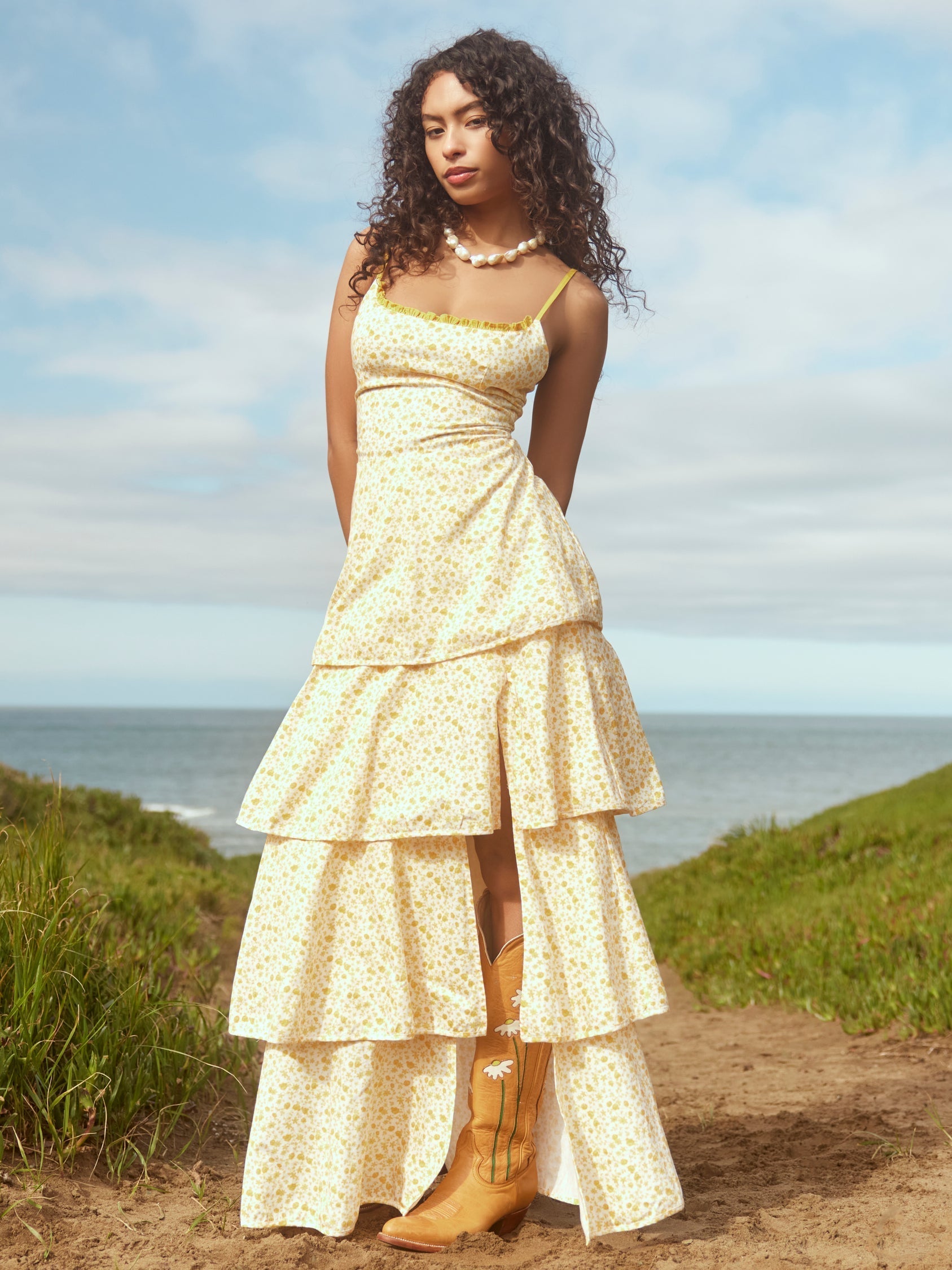 Wendy Dress - Cream/Buttercup Floral